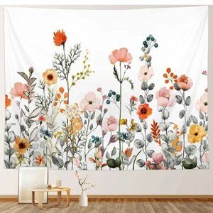 Floral Wildflower Botanical Colorful Garden Outdoor Room Wall Decor Tapestry